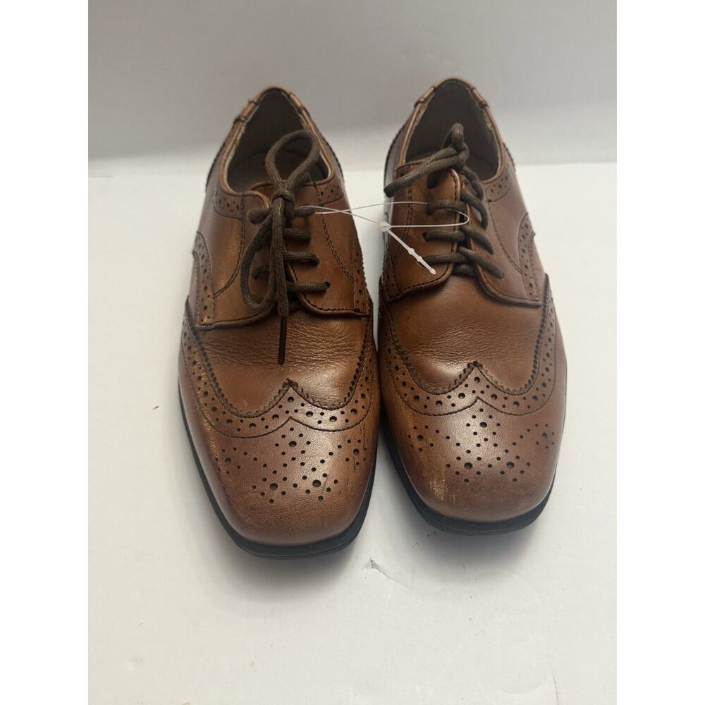Florsheim Kids Wingtip Oxford Dress Shoes Brown Boys Lace Up Size 13
